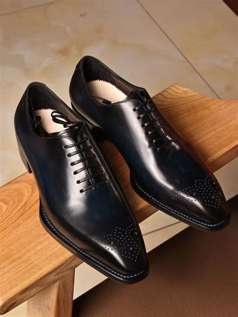 Handmade Men Black Tuxedo Shoes, Men Leather Oxford Shoes, Men Brogue Shoes