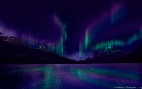 Blue And Purple Aurora Borealis Wallpaper. Desktop Background