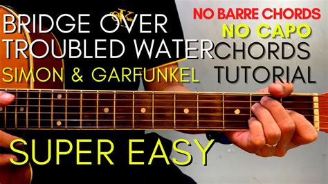 Simon Garfunkel BRIDGE OVER TROUBLED WATER CHORDS EASY GUITAR