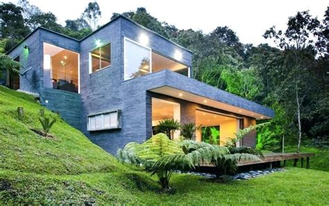 House Plans On Sloped Land Image Of Modern Hillside House Plans Decor