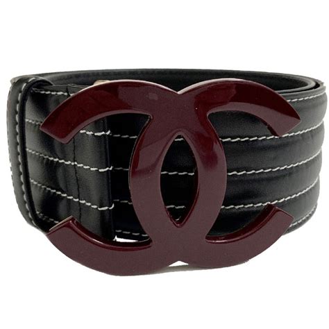 Ceinture CHANEL Cuir Noir Et Boucle CC VALOIS VINTAGE PARIS