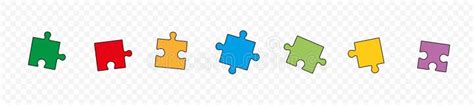 Set of Puzzle Pieces Isolated on White Background. Stock Illustration ...