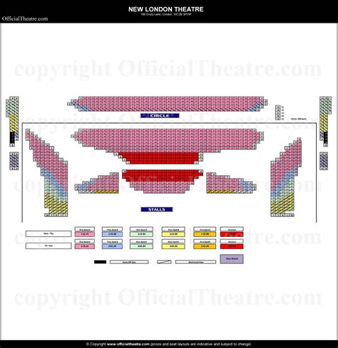 New London Theatre seat map and prices for School of Rock the Musical