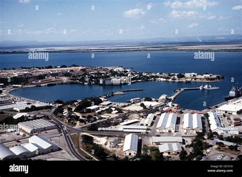 Aerial view of the U.S. Naval Station Guantanamo Bay's windward side ...