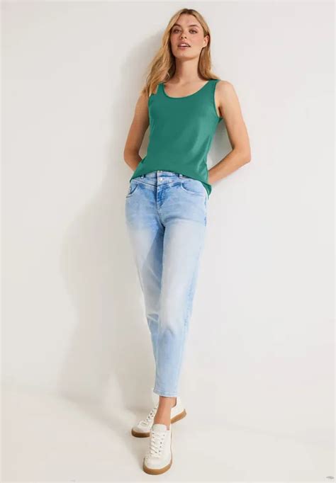 Street One Haut De Couleur Unie Pour Femmes En Vert Anni Street One