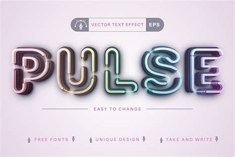 Glow Line - Editable Text Effect, Font Style