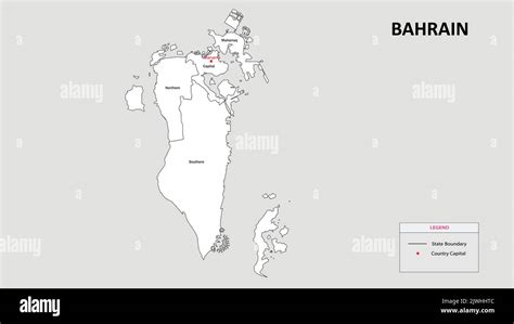 Mapa de Bahréin Mapa del estado y distrito de Bahrein Mapa