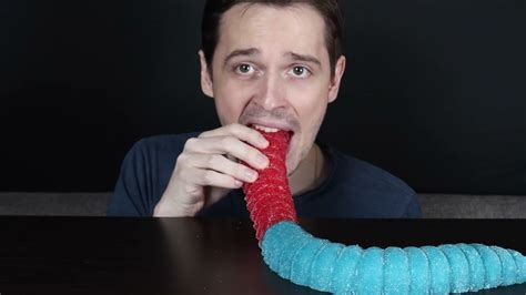 Asmr Worlds Largest Gummy Worm Sour Youtube