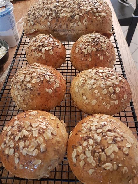 Homemade Whole Wheat Buns With Seeds And Honey Butter Glaze Rfood