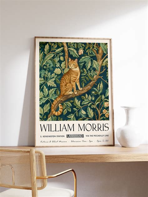 William Morris Cat Print William Morris Poster Cat Poster Cat Art