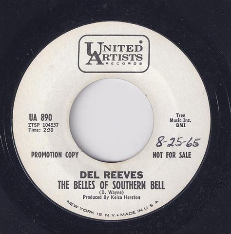 Del Reeves The Belles Of Southern Bell 1965 Vinyl Discogs