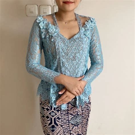 Sewa Kebaya Modern Biru Muda Ice Blue Bsd Serpong Pamulang Bintaro