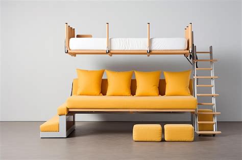 Premium Ai Image Modular Sofa Transforming Into Bunk Bed