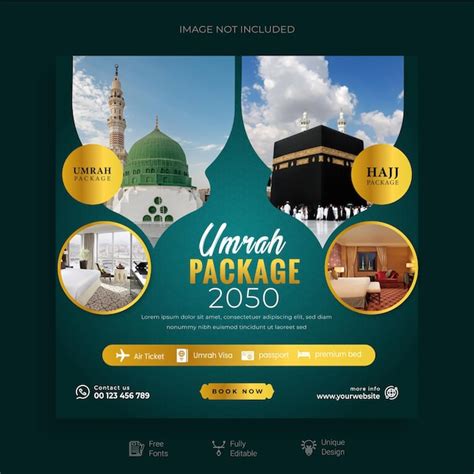 Premium Vector Luxury Islamic Umrah And Hajj Social Media Post