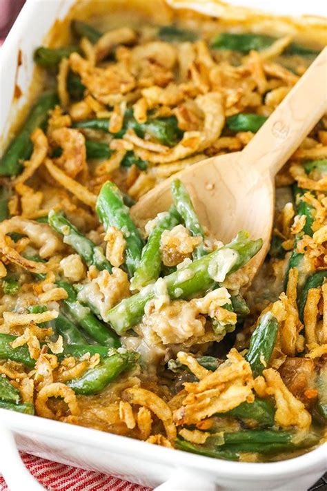 This Classic Green Bean Casserole Is Made With Cream Of Mushroom Soup Green Beans Cheese