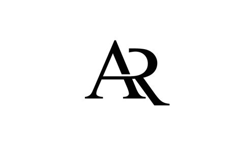 Alfabeto Letras Iniciales Monograma Logo Ar Ra A Y R Vector