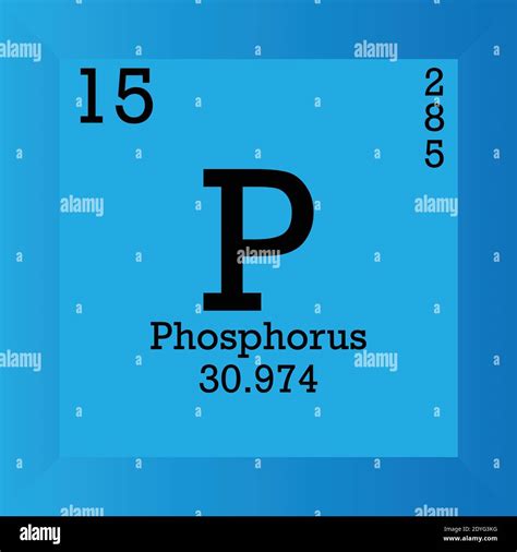 P Phosphorus Chemical Element Periodic Table Single Vector Illustration Element Icon With