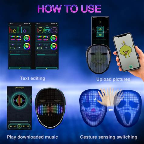 Led Masks With Bluetooth Programmable 2021 Upgrade Rechargeable App