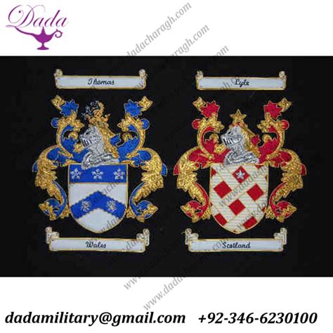 Thomas wales family crest embroidery coat of arm Military Blazer Badge