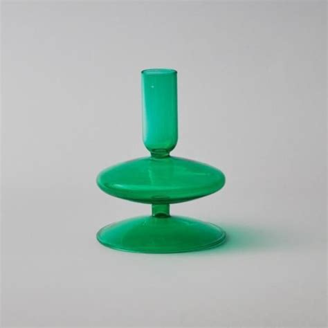 Emerald Green Glass Taper Candle Holder And Vases By Estilo Living Slim 1 Tier Holder Glass