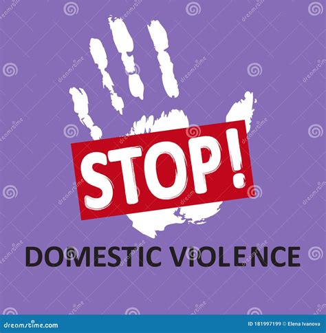 Stop Domestic Violence Against Women Stamp Creative Social Vector