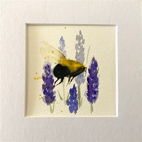 Bee Lavender Watercolour By Teresa Tanner Artfinder