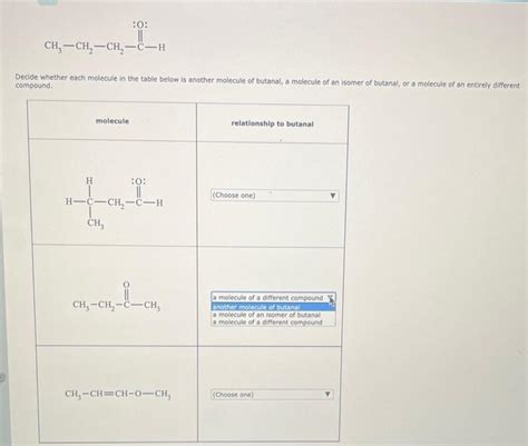 Solved Decide Whether Each Molecule In The Table Below Is Chegg