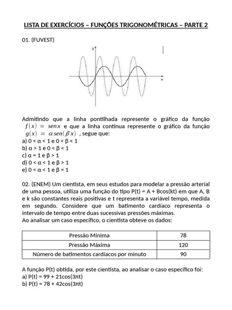 Equações Trigonométricas Exercícios - Exercícios Resolvidos de Trigonometria | PDF | Som | Equações