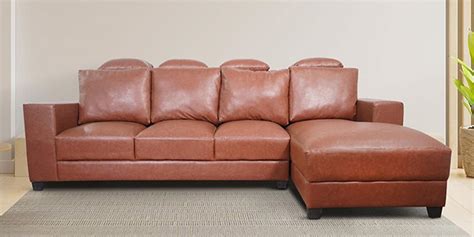 Buy Modish Fabric Leatherette Lhs Sectional Sofa In Brown Tan