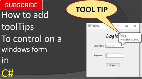 C How To Add Tooltips To Controls On A Windows Form In C Youtube