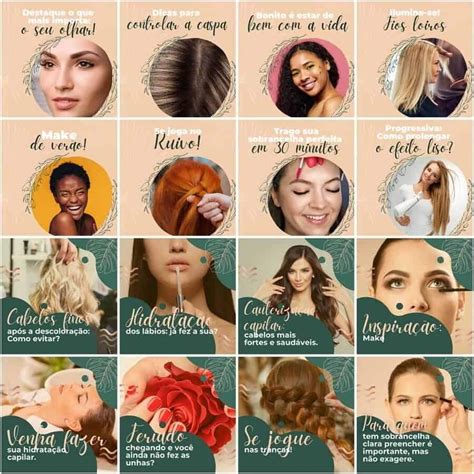 Pack Canva Salão De Beleza Editáveis 200 Artes Legendas Arquivos