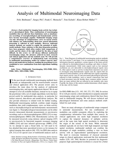 (PDF) Analysis of Multimodal Neuroimaging Data