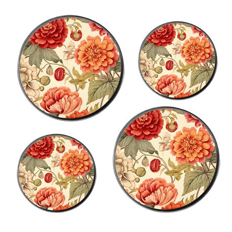 Red Rose Vintage Design Stove Burner Covers Setgas Stove Burner Protectors8 Inches And 10 Inches