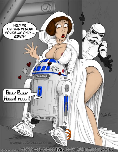 Rule 34 A New Hope Astromech Droid Bikerbloke Colored Droid Powerbook125 Princess Leia Organa