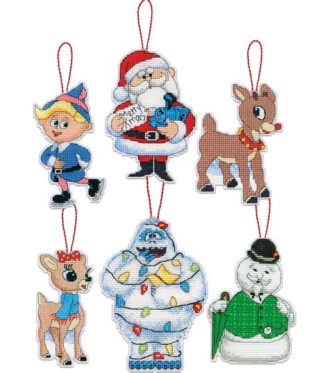 Rudolph Ornaments Plastic Canvas Cross Stitch Kit Tall Set Of Joann