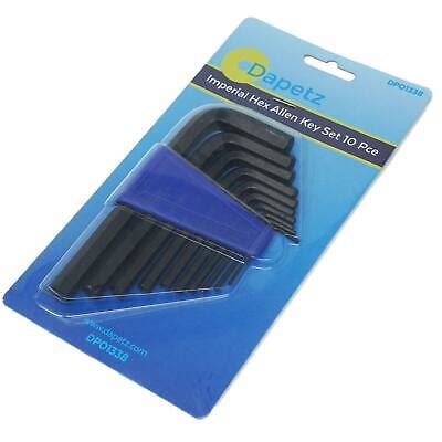 10 Piece Metric Imperial Hex Allen Key Long Set Kit Allan Alan