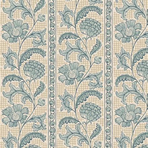 Floral Check Teal | Country Cottage Wallpaper