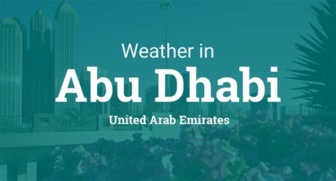 Weather in Abu Dhabi, United Arab Emirates