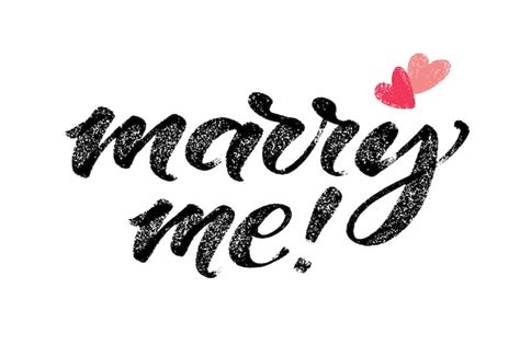 Premium Vector Marry Me Words With Hearts