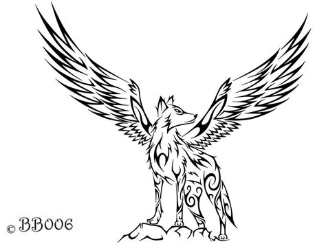 Wolf Drawing With Wings | Free download on ClipArtMag