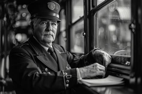 Premium Photo | Vintage Train Conductor Aboard Steam Locomotive