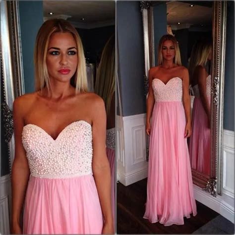 Longos Cor De Rosa Vestidos De Baile 2016 Querida Decote Beading Formal