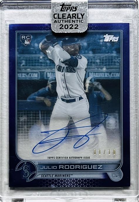 Topps Julio Rodriguez Clearly Authentic On Card Auto Purple Rc