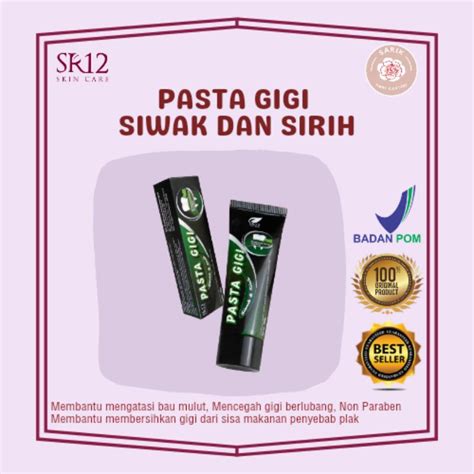 Jual PASTA GIGI SIWAK SIRIH TERBAIK SR12 HERBAL ANTI BACTERIAL ATASI