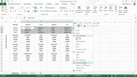Formatowanie Danych W Kom Rkach Kurs Excel Od Podstaw Youtube