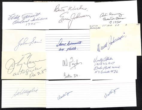 Lot Detail Lot Of 100 Baseball Autographed Index Cards W Carlton