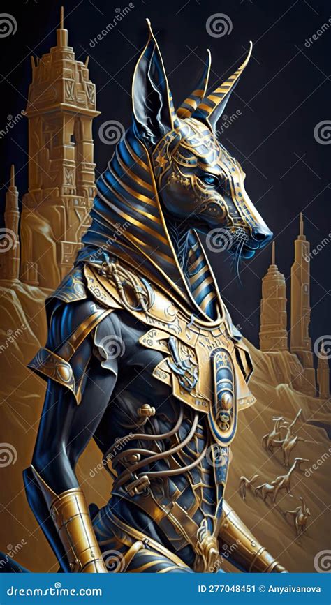 Anubis, the Egyptian God of the Underworld. AI Generative. Stock ...