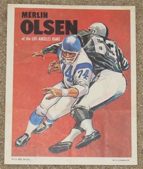 Topps Poster Merlin Olsen Los Angeles Rams Ebay