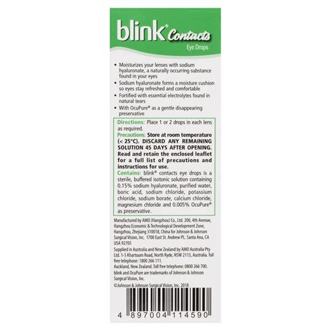 Blink Contacts Eye Drops 10mL | Amals Discount Chemist