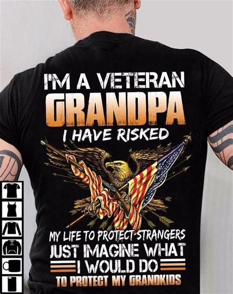 Eagle American Flag I M A Veteran Grandpa My Life To Protect Strangers